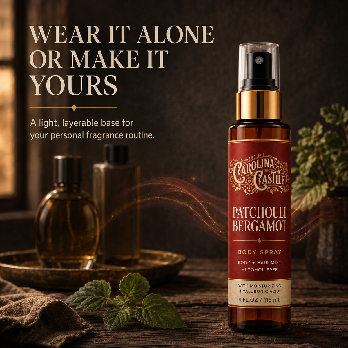 Patchouli Bergamot Body Spray & Hair Mist, 4 oz