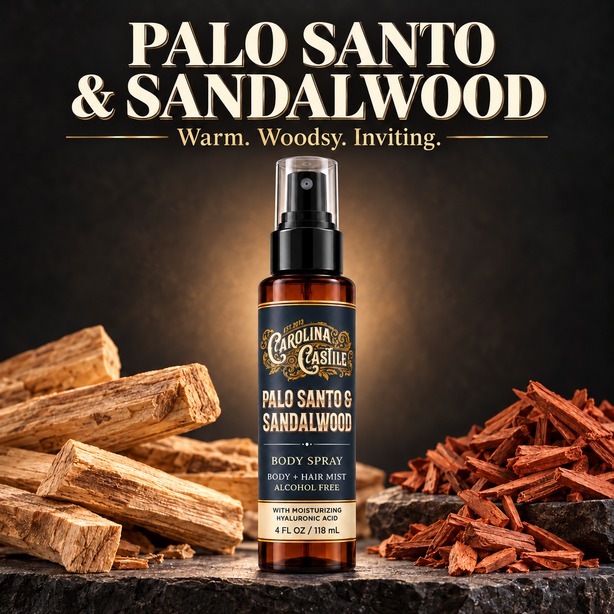 Palo Santo & Sandalwood Body Spray & Hair Mist, 4 oz