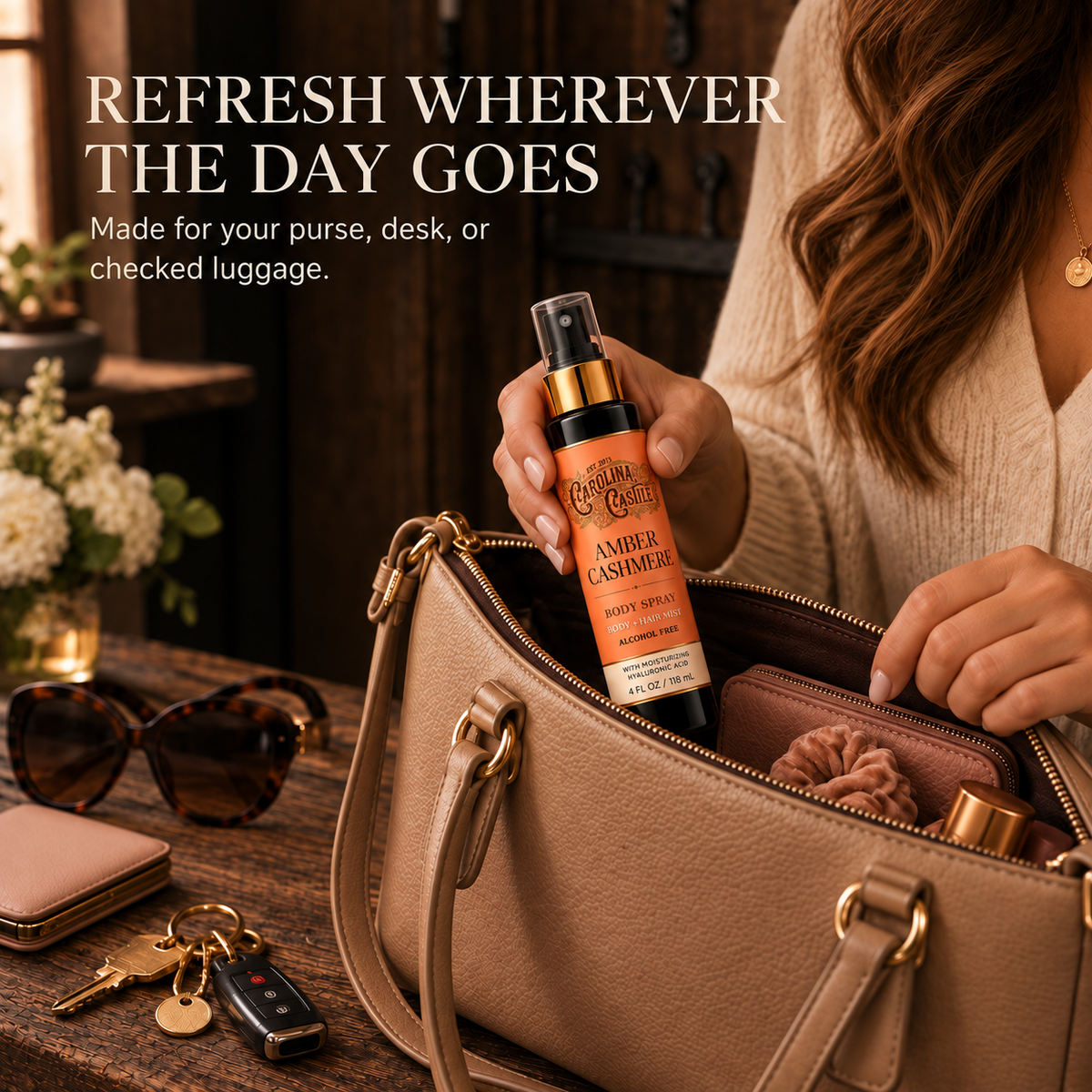 Amber Cashmere Body Spray & Hair Mist, 4 oz
