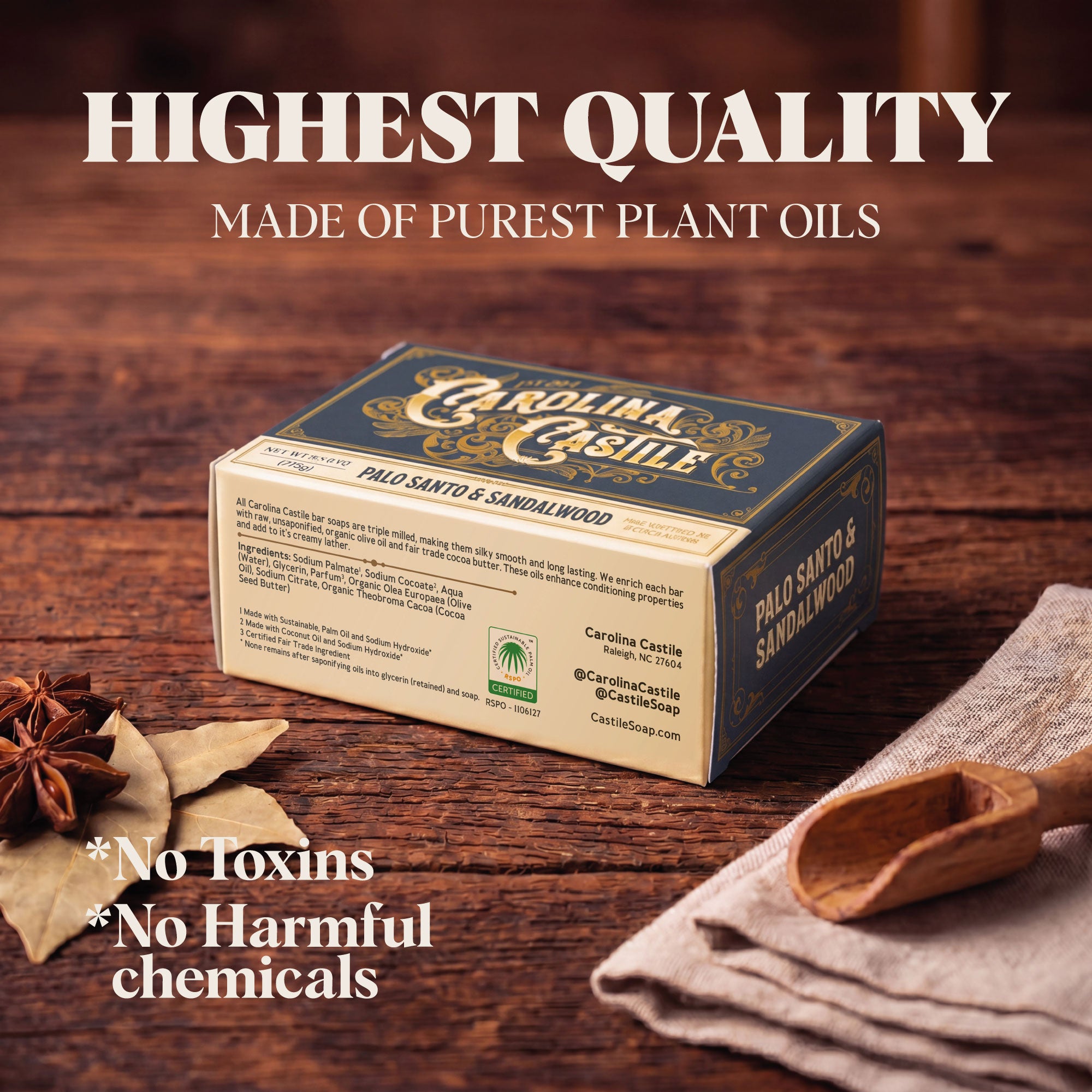 Palo Santo & Sandalwood Castile Bar Soap