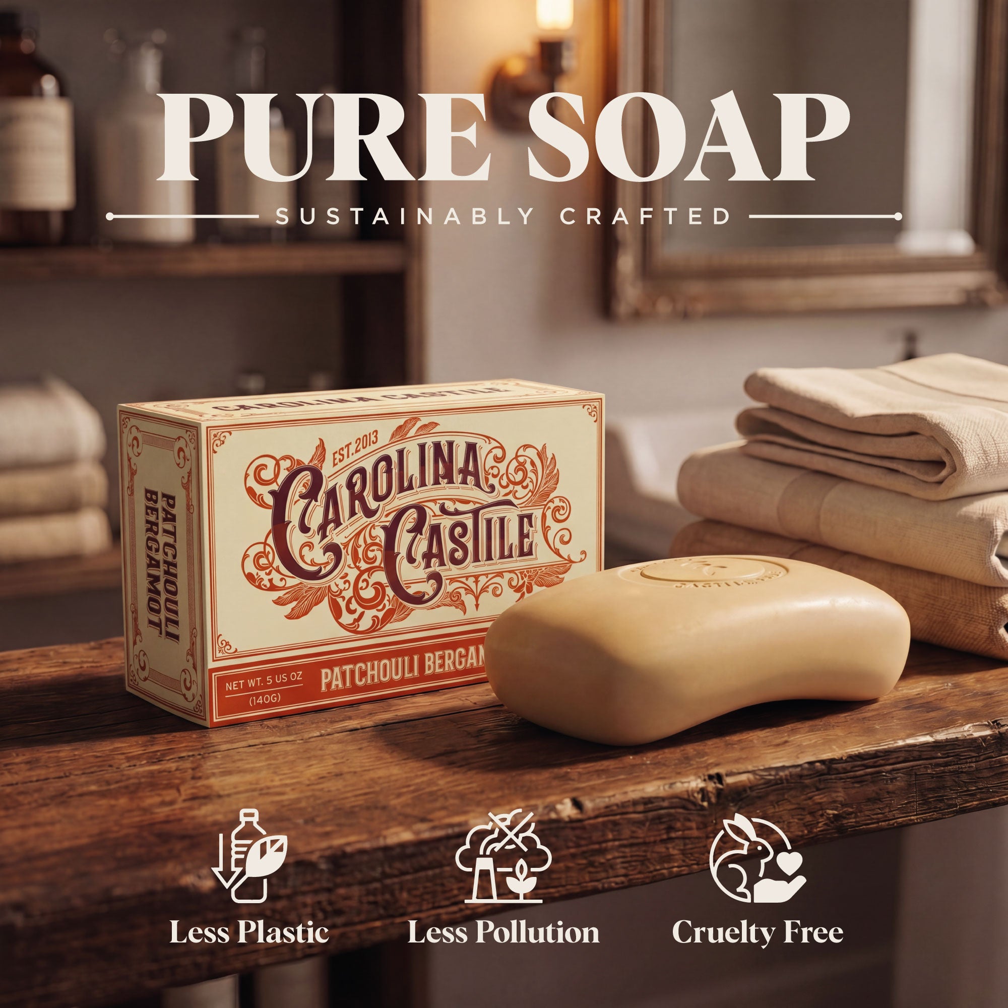 Patchouli Bergamot Castile Bar Soap