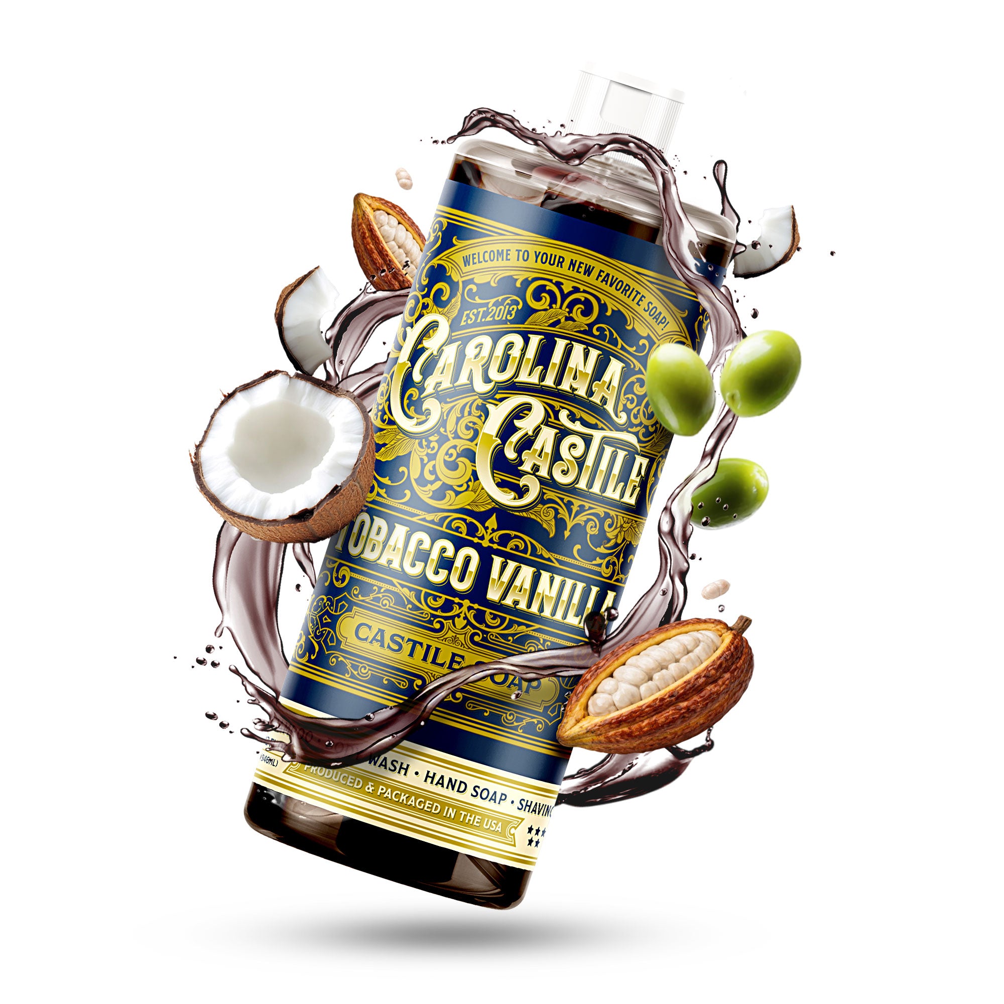 Tobacco Vanilla Liquid Castile Soap | Carolina Castile Soap