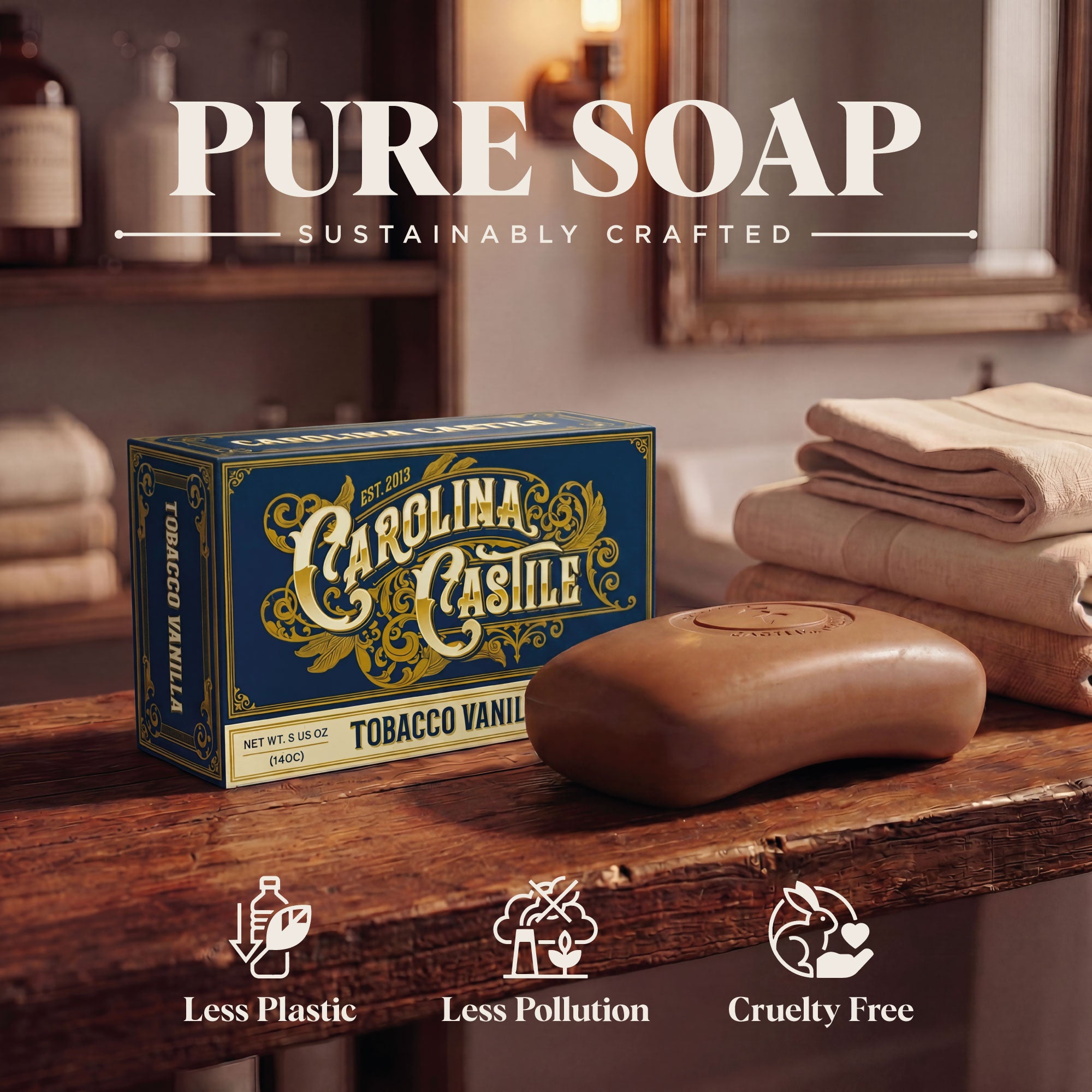 Castile Bar Soap - Tobacco Vanilla