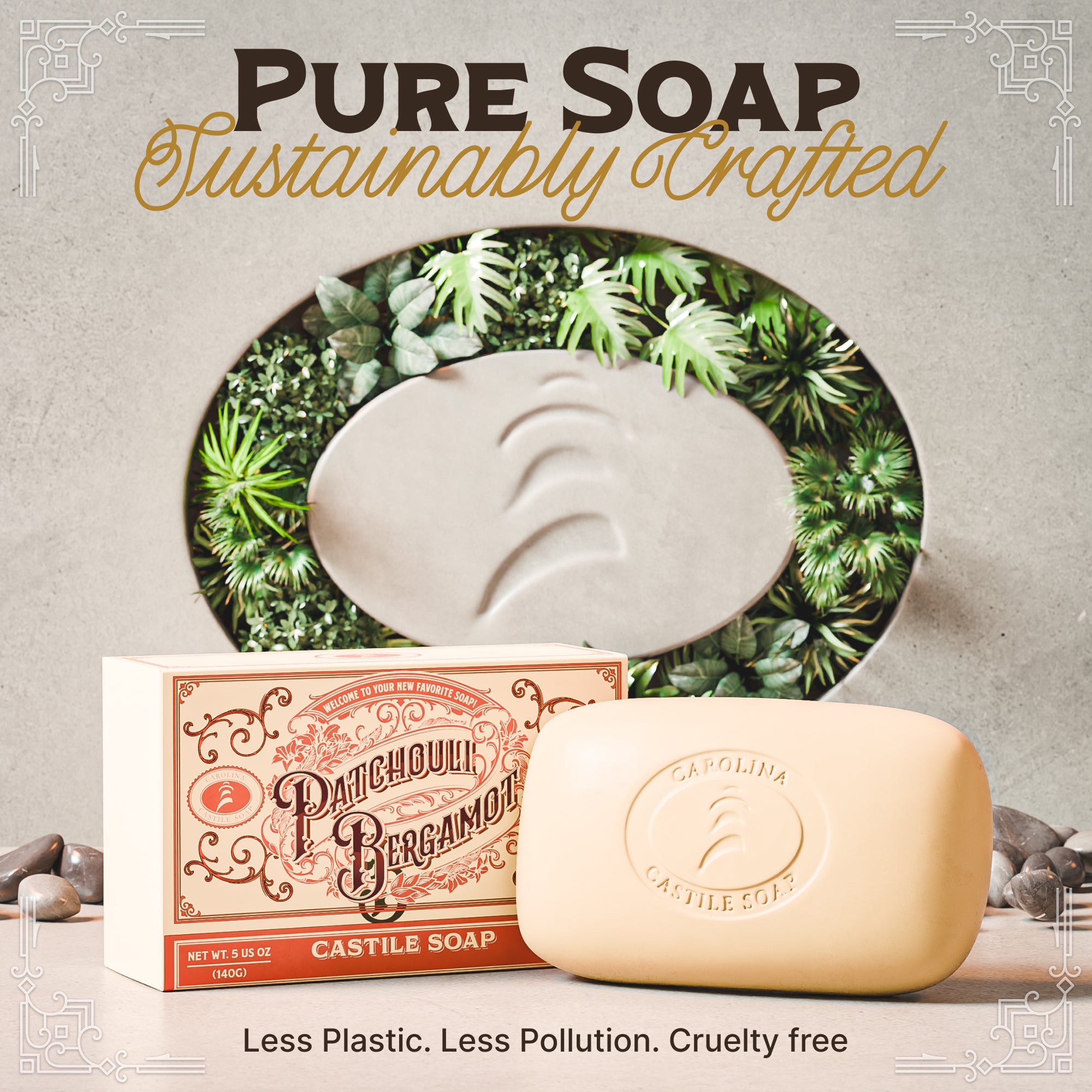 Patchouli Bergamot Castile Bar Soap
