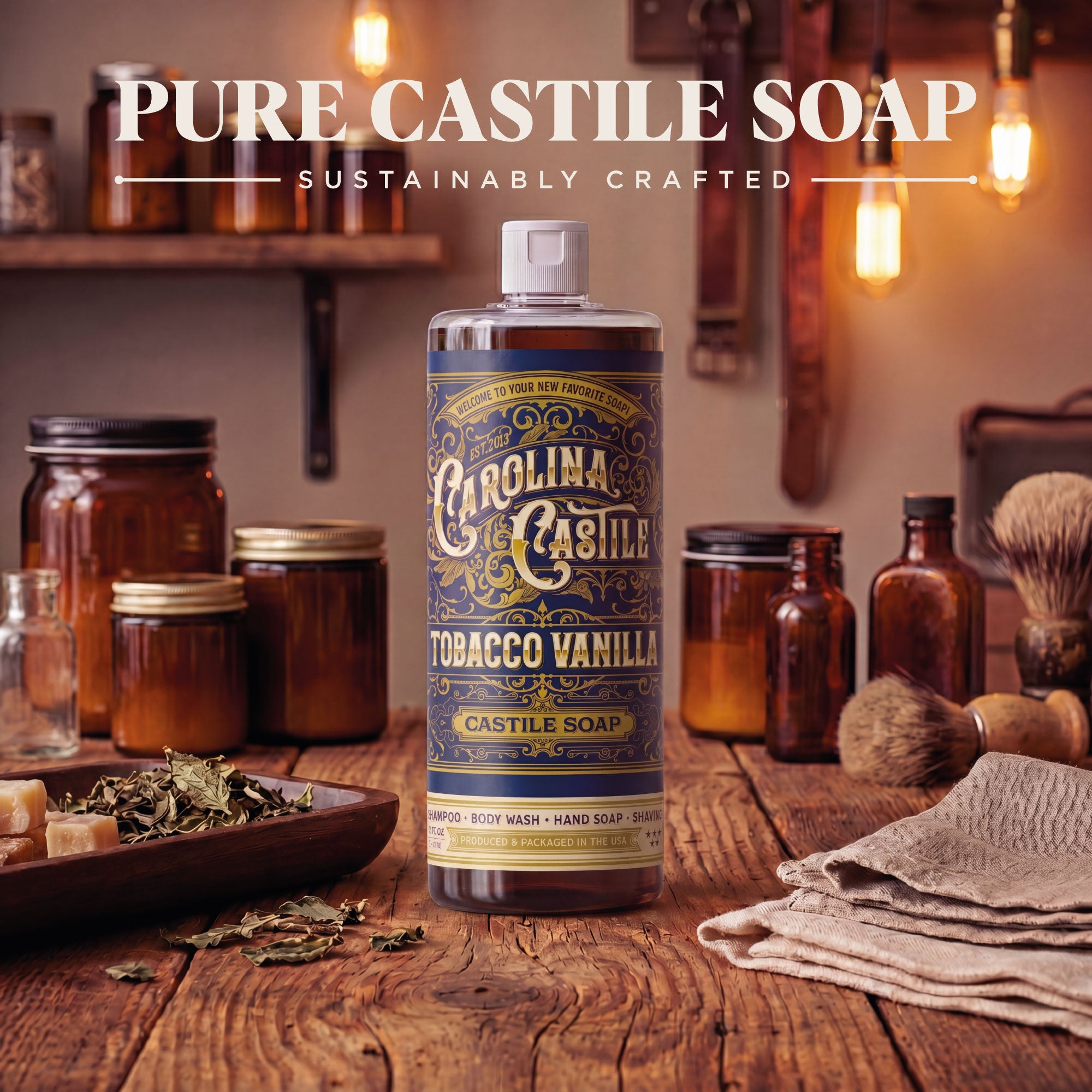 Tobacco Vanilla Liquid Castile Soap | Carolina Castile Soap